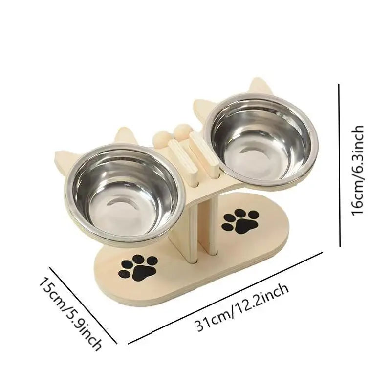 Elevated Cat Feeding Station with Multi-Tier Design, Featuring 3 Stainless Steel Bowls and Stands, Easy Assembly, and Portable for Cats and Dogs