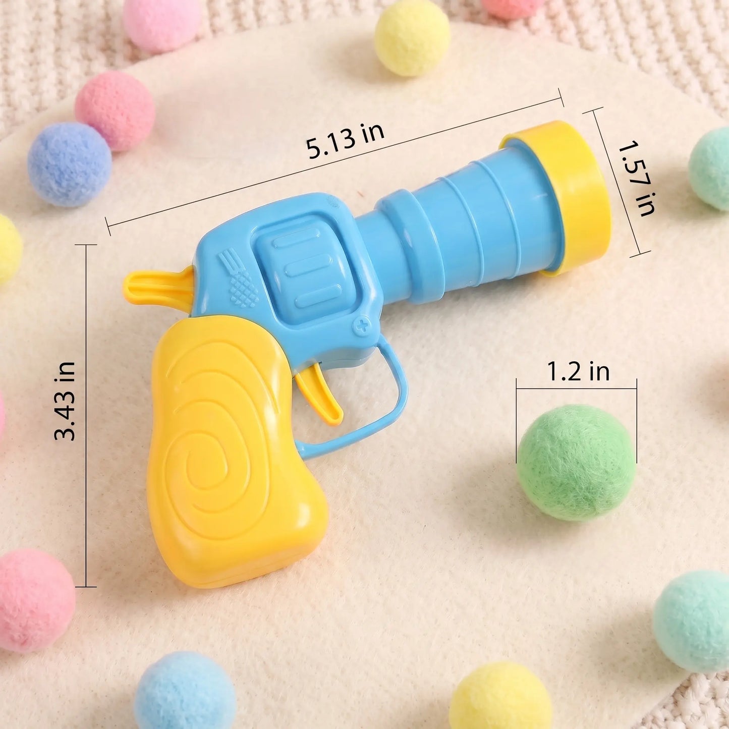 Interactive Cat Toy Launcher Set - Includes 1 Launcher and 30 Plush Balls, Durable and Battery-Free, Promotes Indoor Exercise and Alleviates Boredom, Perfect Gift for Kittens and Adult Cats
