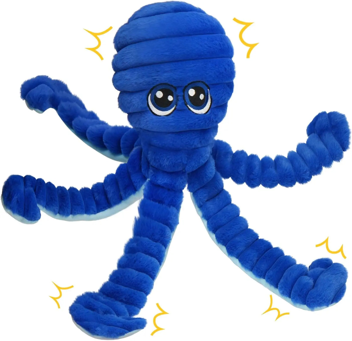 Prime Pets Dog Toys for Large Dogs, 27” Extra Large Plush Octopus Dog Toy, Crinkle Squeaky Dog Toys for Small Medium Large Dogs, Tug of War Dog Chew Toy, Yellow