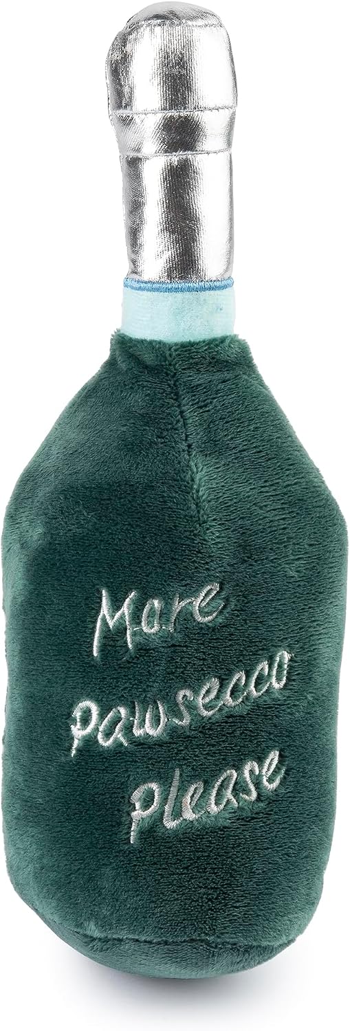 Labarka Pawsecco Plush Dog Toy, Wine Parody Chew Toys