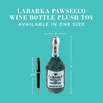 Labarka Pawsecco Plush Dog Toy, Wine Parody Chew Toys