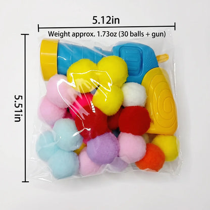 Interactive Cat Toy Launcher Set - Includes 1 Launcher and 30 Plush Balls, Durable and Battery-Free, Promotes Indoor Exercise and Alleviates Boredom, Perfect Gift for Kittens and Adult Cats