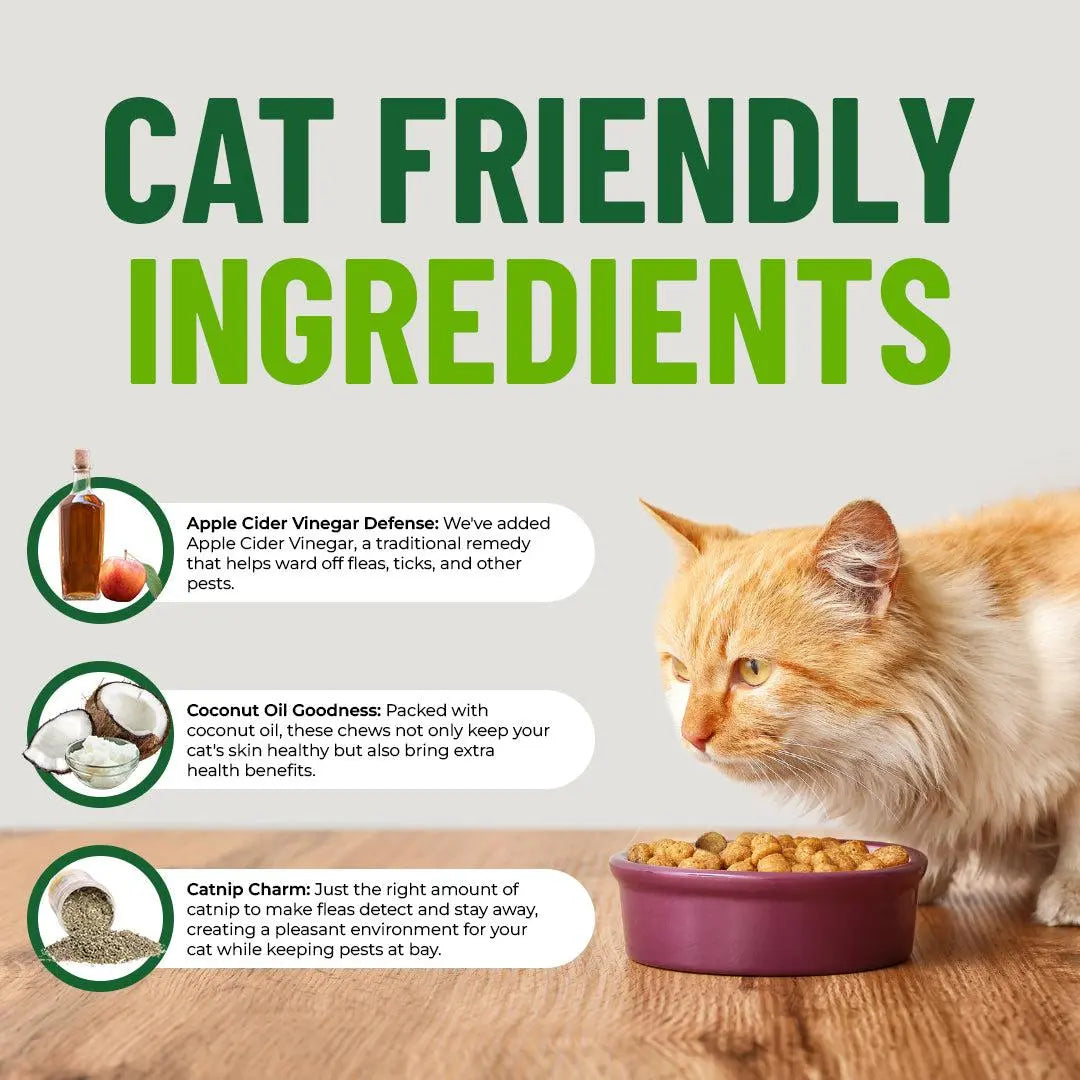 GCP Flea & Tick Natural Defense for Cats - 100 Soft Chews Flea Tick Chewables Kittens