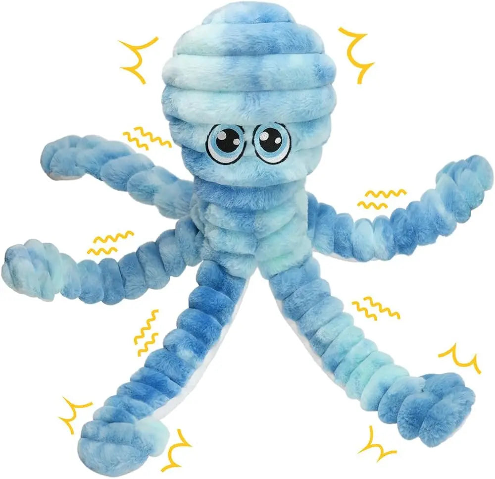 Prime Pets Dog Toys for Large Dogs, 27” Extra Large Plush Octopus Dog Toy, Crinkle Squeaky Dog Toys for Small Medium Large Dogs, Tug of War Dog Chew Toy, Yellow